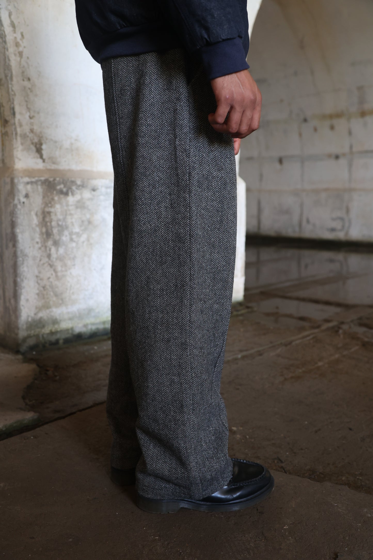 HERRINGBONE WOOL TROUSERS