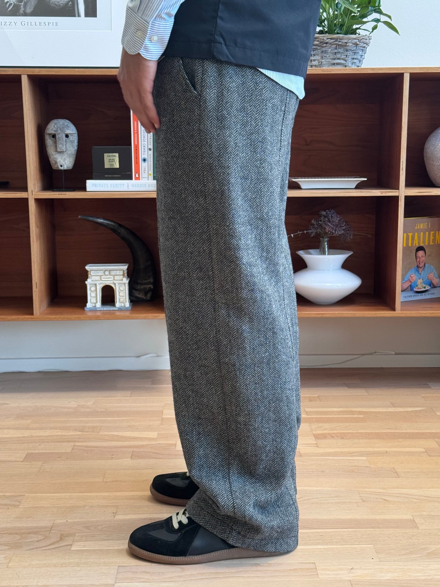 HERRINGBONE WOOL TROUSERS