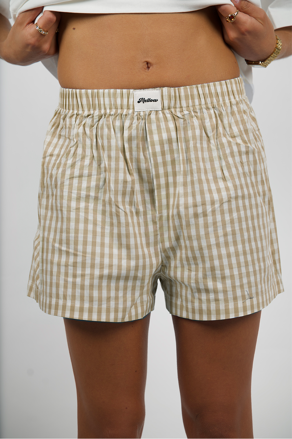 SIGNATURE BOXERS in beige checkered