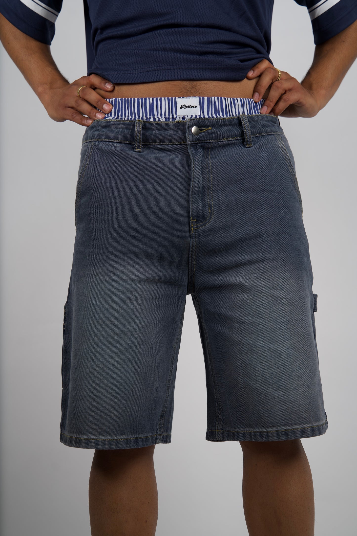 DENIM SHORTS in grey
