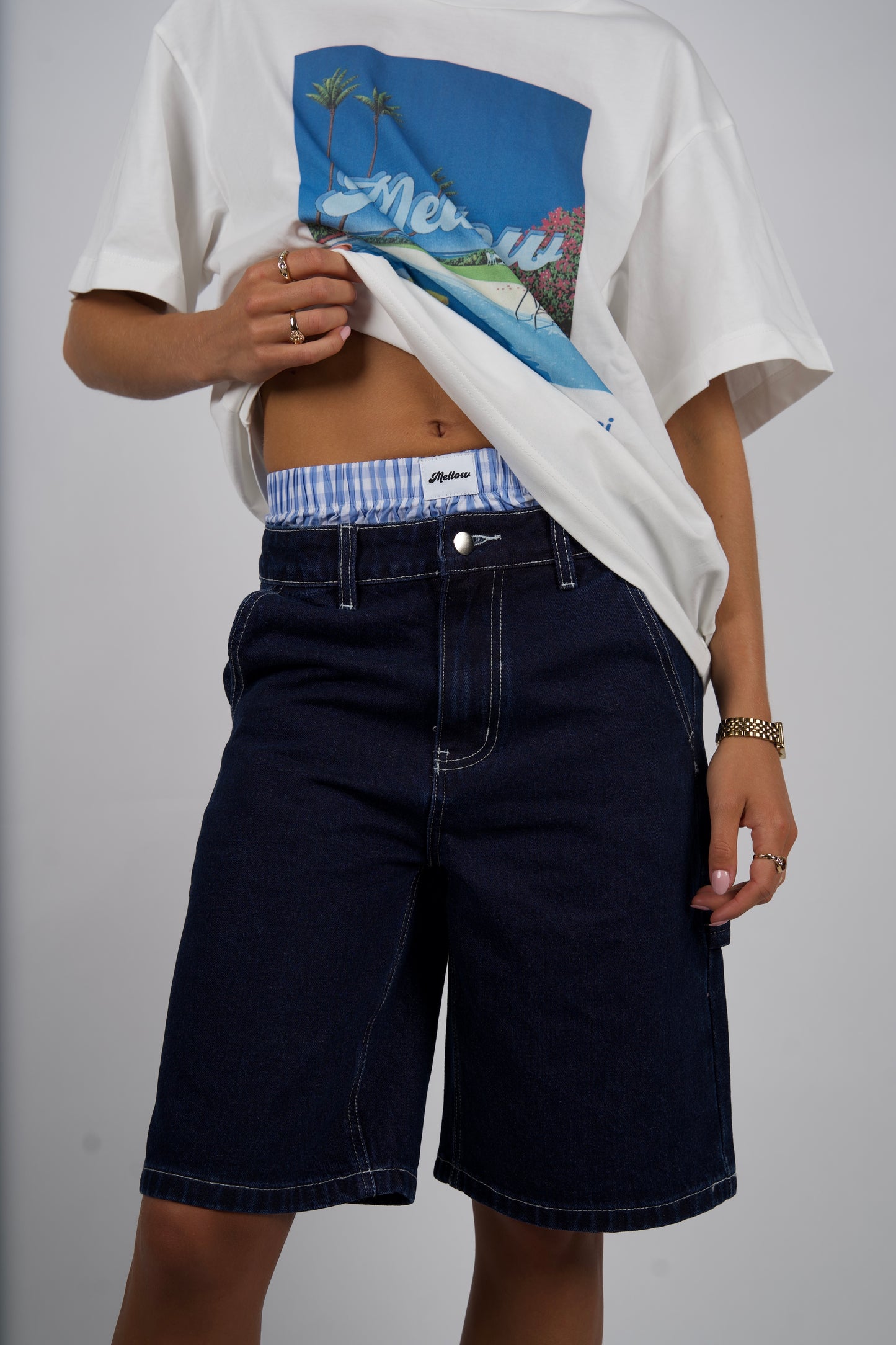 DENIM SHORTS in navy