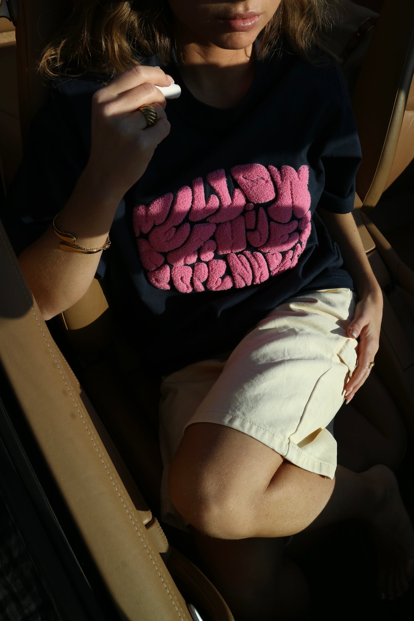 TOWEL TEE in navy