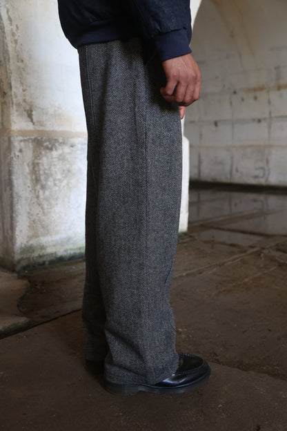 HERRINGBONE WOOL TROUSERS