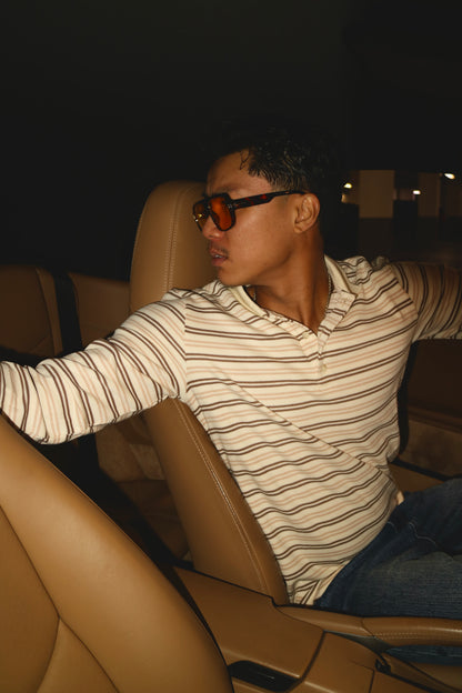 STRIPED COTTON POLO