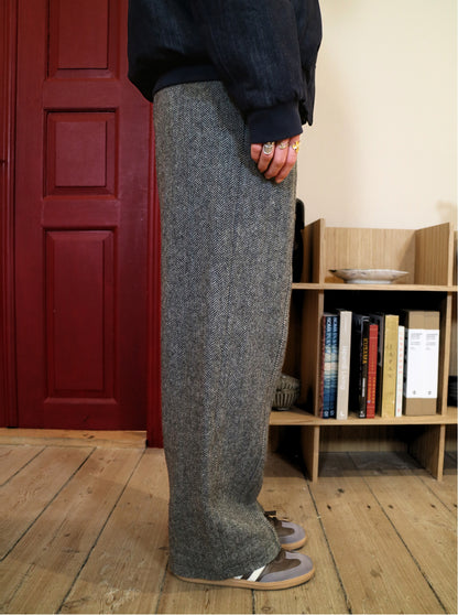 HERRINGBONE WOOL TROUSERS