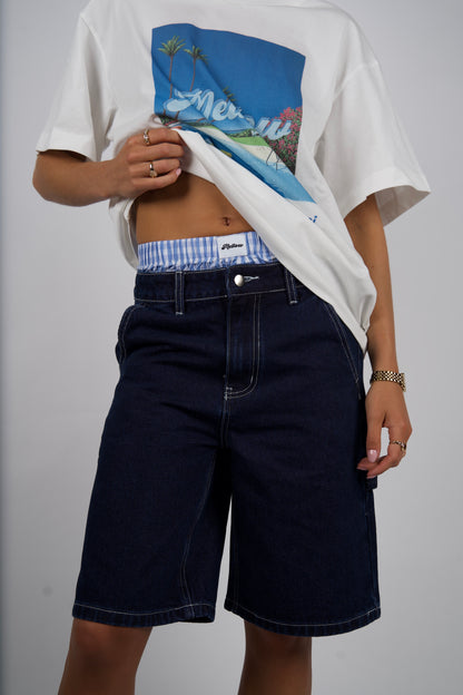 DENIM SHORTS in navy