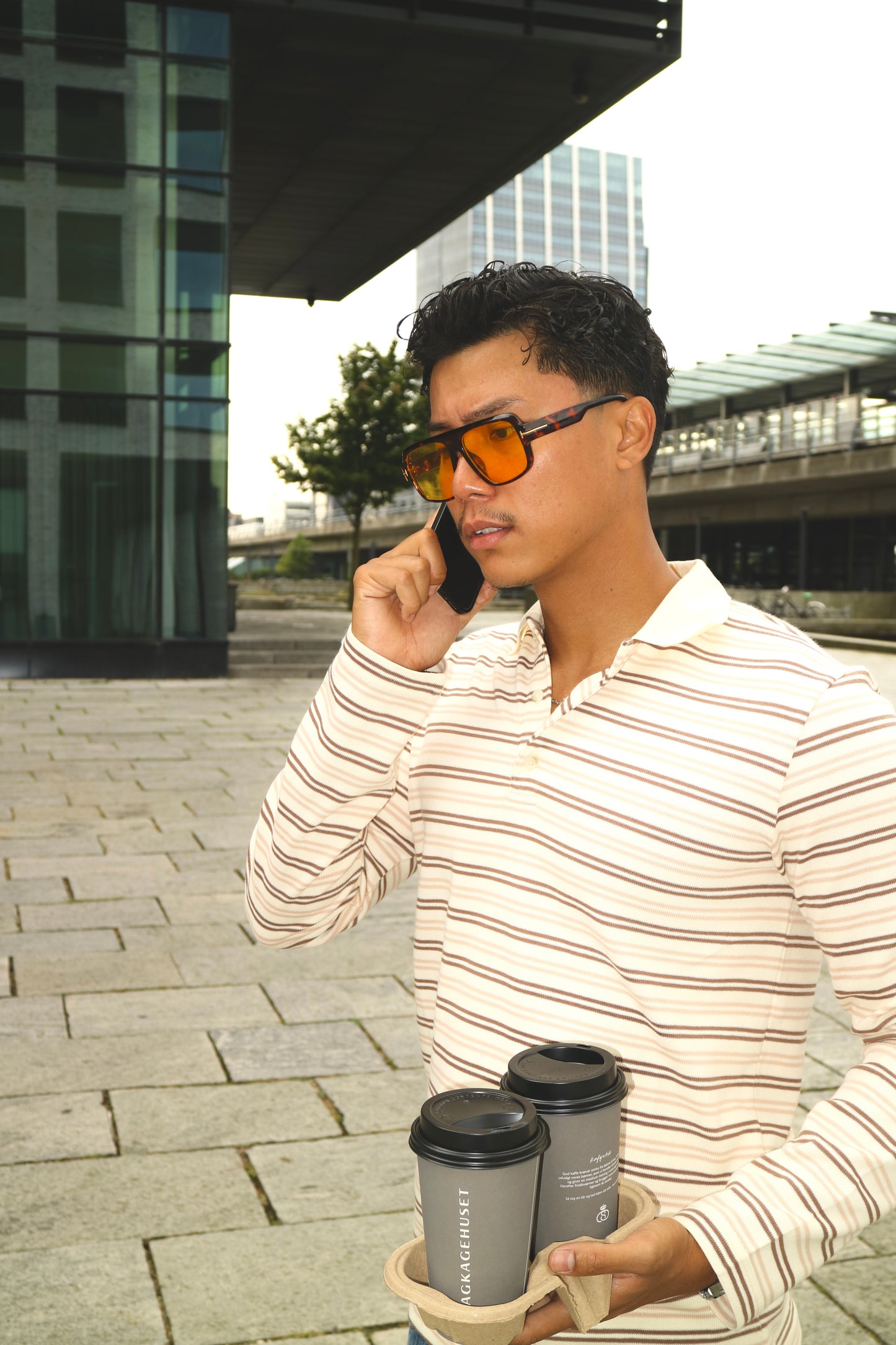 STRIPED COTTON POLO