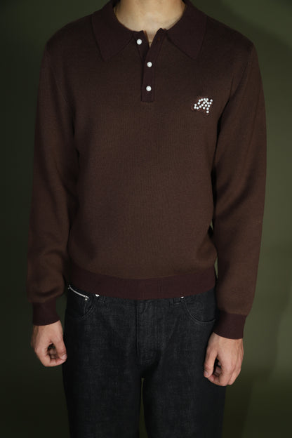 MERINO POLO in mocha