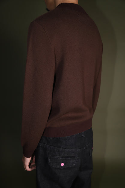 MERINO POLO in mocha