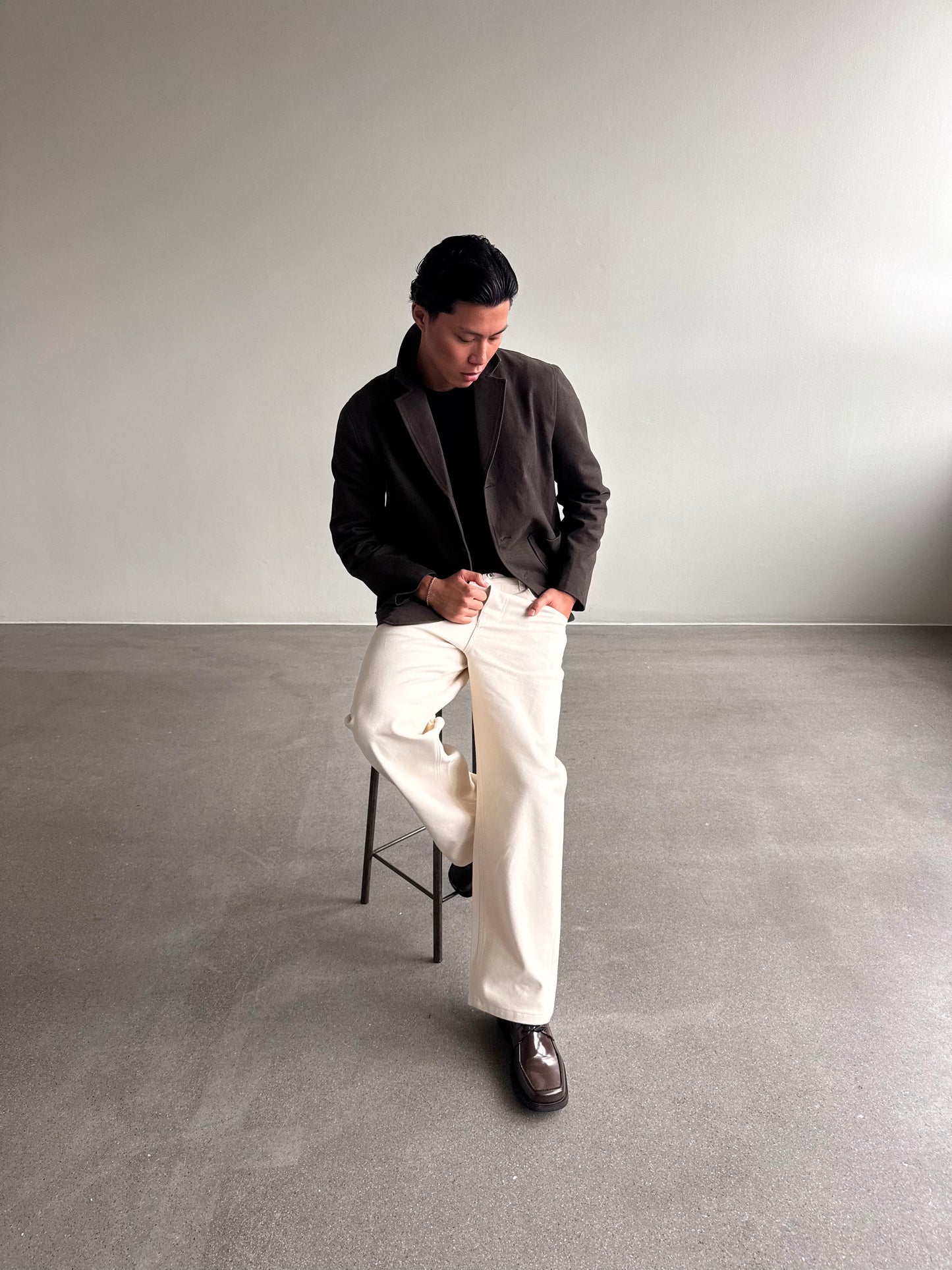 CREME DUCK CANVAS PANTS