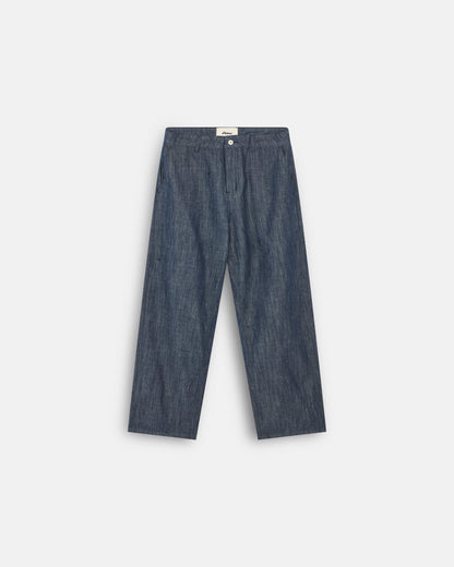 INDIGO LINEN TROUSERS