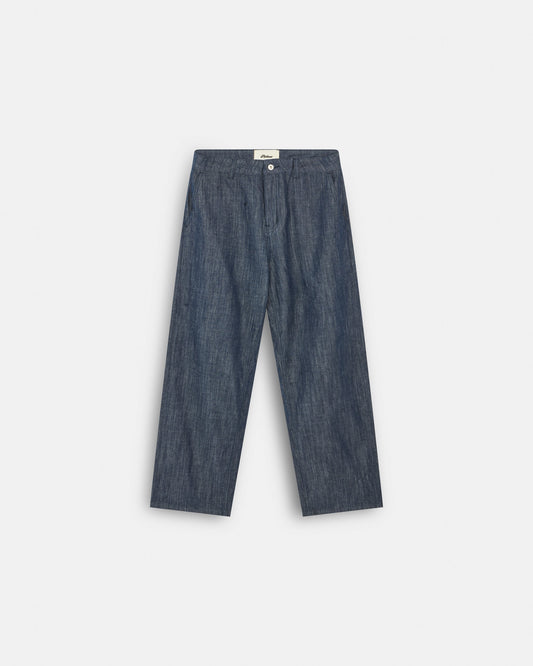 INDIGO LINEN TROUSERS
