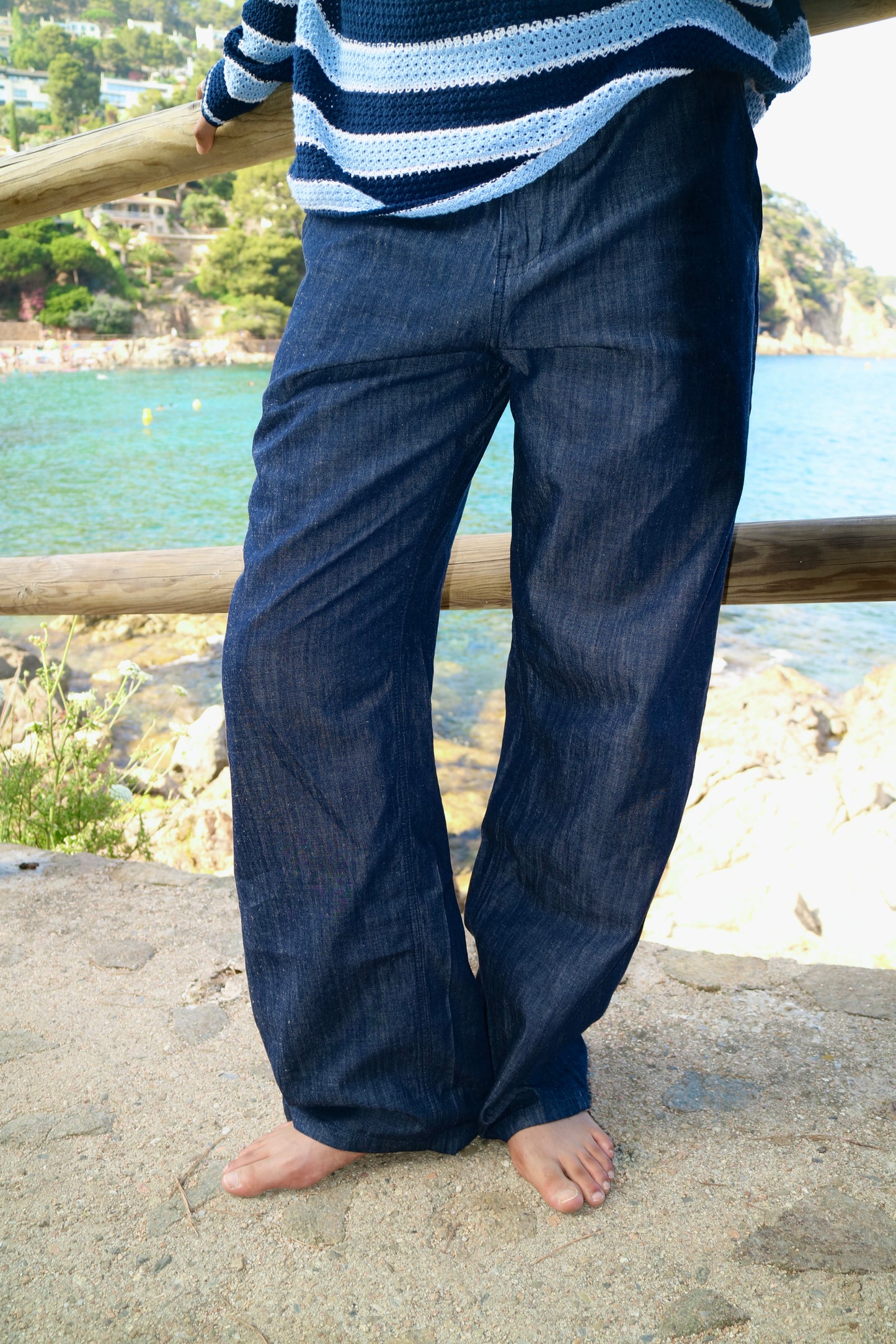 INDIGO LINEN TROUSERS